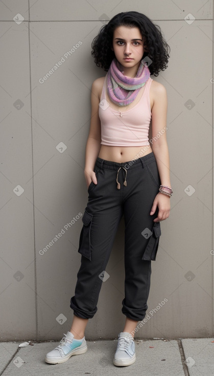 Bulgarian teenager female with  black hair