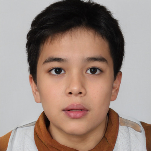 Neutral asian young-adult male with short  brown hair and brown eyes