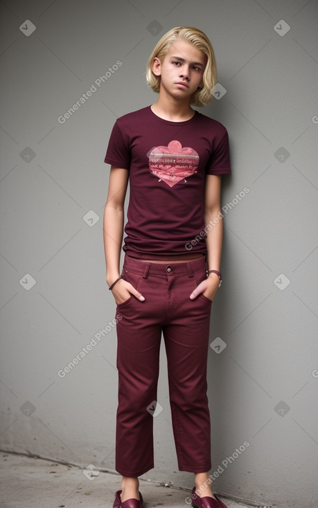 Nicaraguan teenager boy with  blonde hair