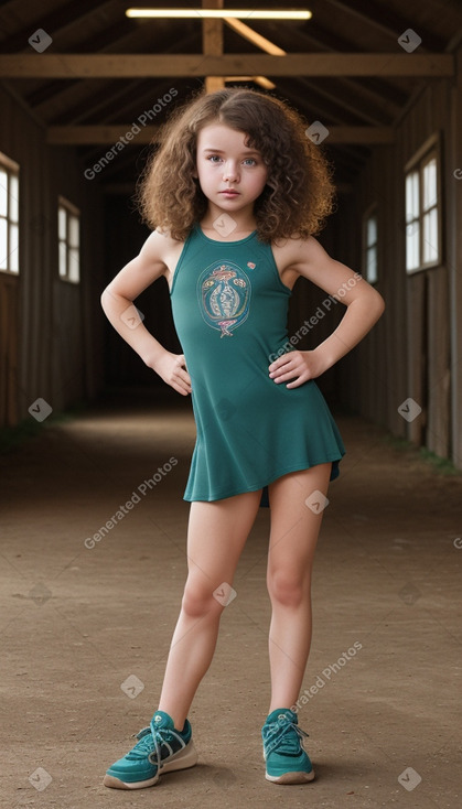 Belarusian child girl with  brown hair