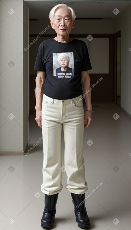 Korean elderly non-binary with  blonde hair