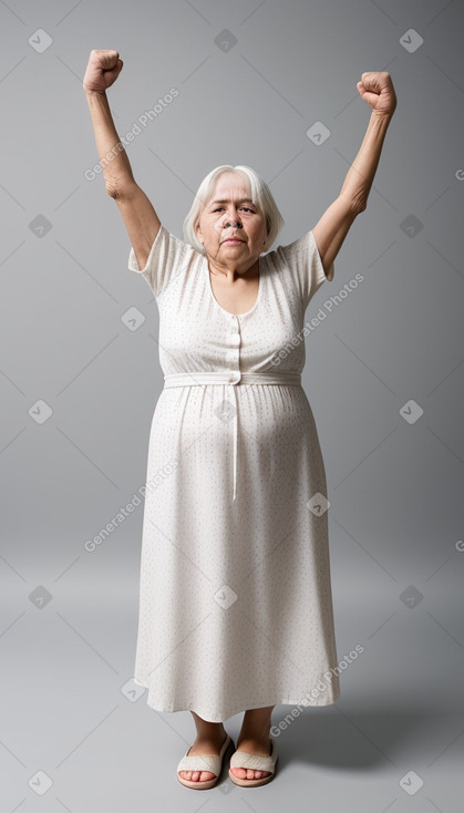 Colombian elderly female with  white hair