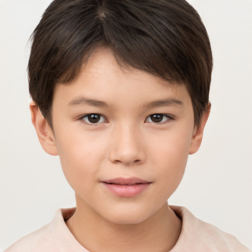 Neutral white child female with short  brown hair and brown eyes