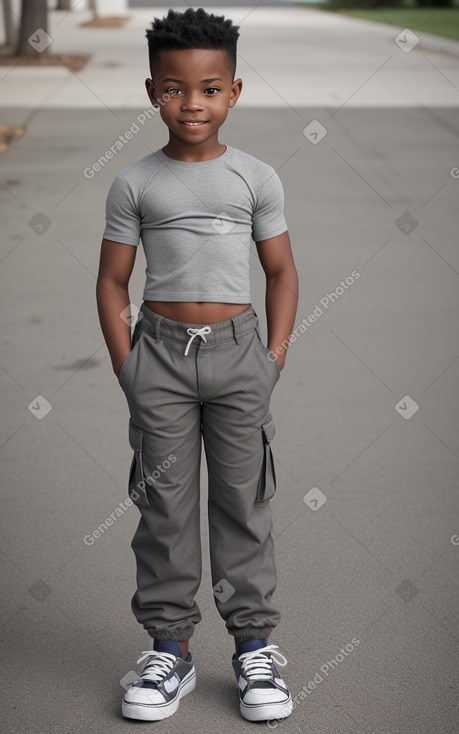 African american child boy with  gray hair