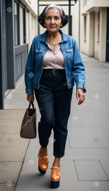 Elderly female with  black hair