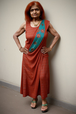 Indian elderly female with  ginger hair