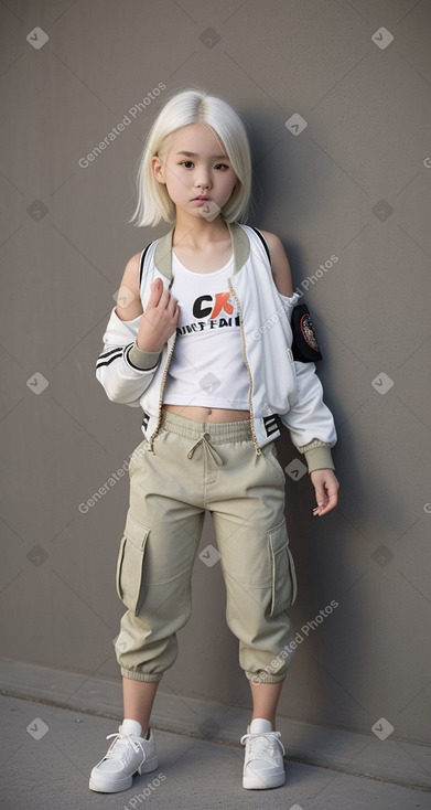 Chinese child girl with  white hair