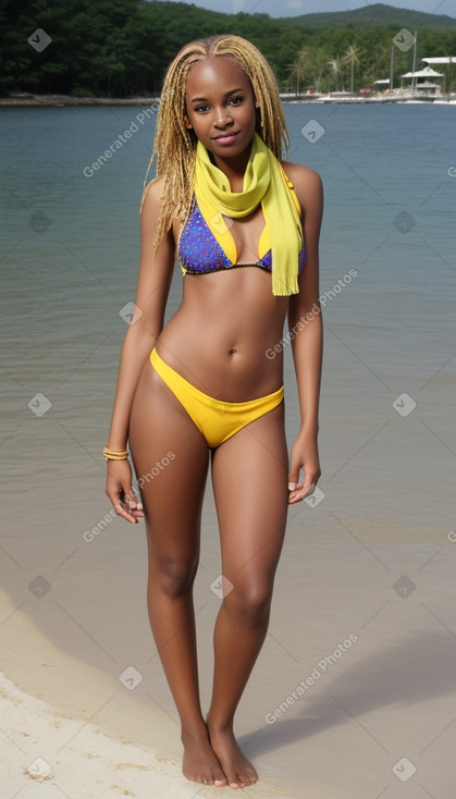 Jamaican young adult female with  blonde hair