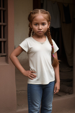 Bolivian child girl with  ginger hair