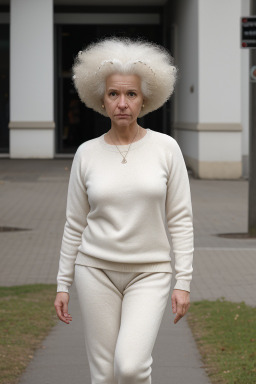 Hungarian 45 years female with  white hair