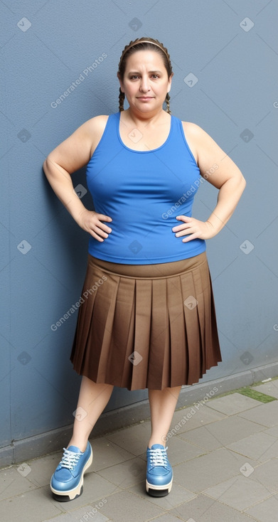 Uruguayan middle-aged female with  brown hair