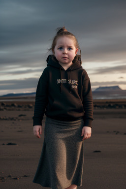 Icelandic infant girl with  brown hair