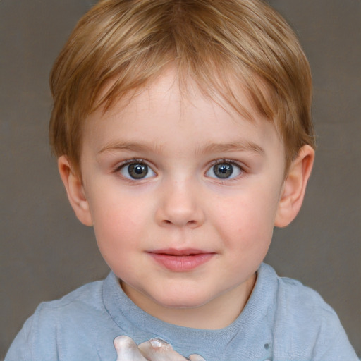 Neutral white child female with short  brown hair and grey eyes