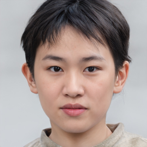 Neutral white child male with short  brown hair and brown eyes