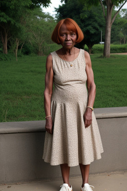 Ugandan elderly female with  ginger hair