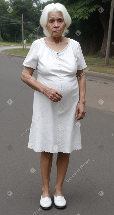 Panamanian elderly female with  white hair