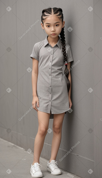 Taiwanese child girl with  gray hair