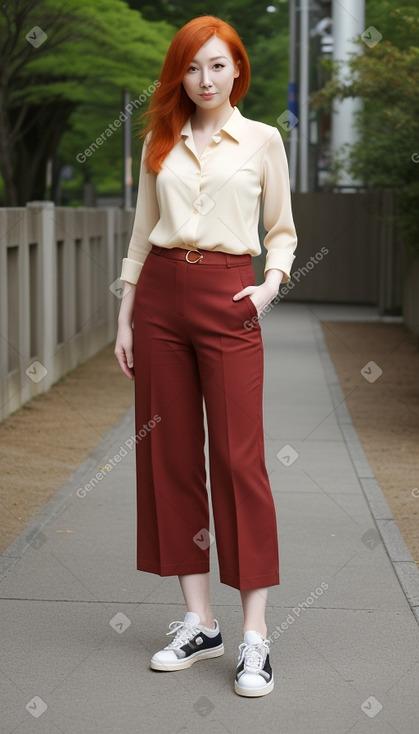 Japanese adult female with  ginger hair