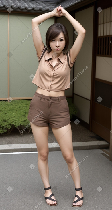 Japanese adult female with  brown hair