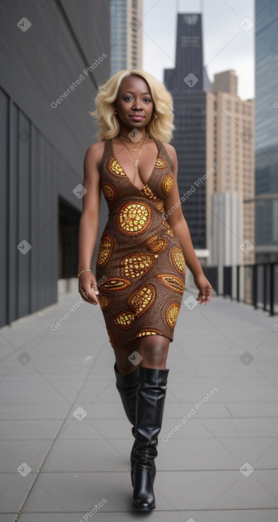 African american 45 years female with  blonde hair