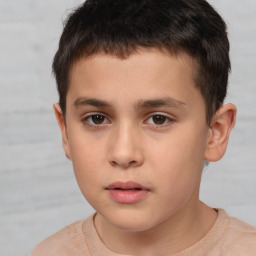 Neutral white child male with short  brown hair and brown eyes