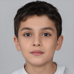 Neutral white child male with short  brown hair and brown eyes