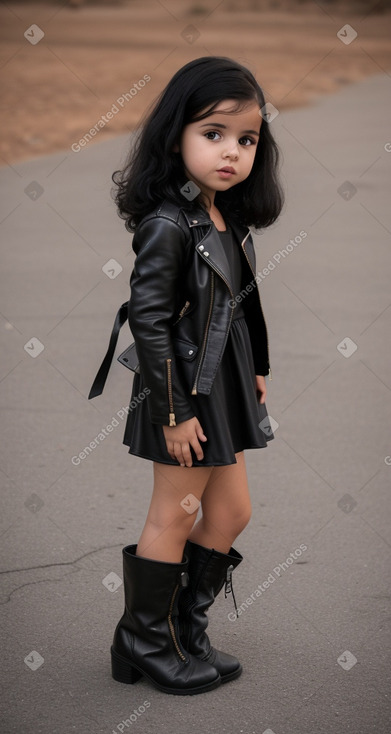 Moroccan infant girl with  black hair