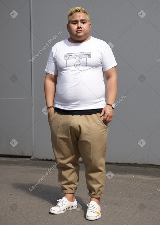 Peruvian adult male with  blonde hair