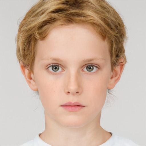 Neutral white child female with short  brown hair and brown eyes