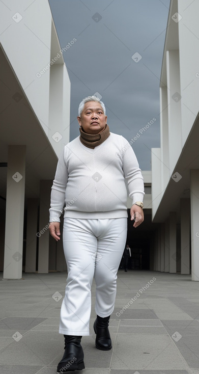 Indonesian middle-aged male with  white hair