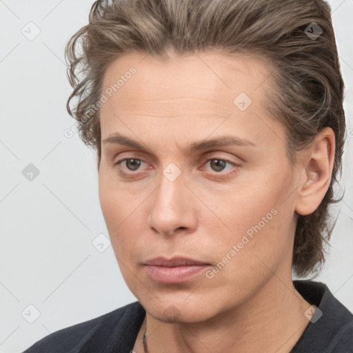 Neutral white adult male with medium  brown hair and brown eyes