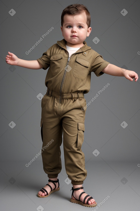 Albanian infant boy with  brown hair