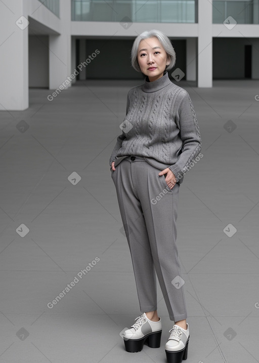 Korean 45 years female with  gray hair