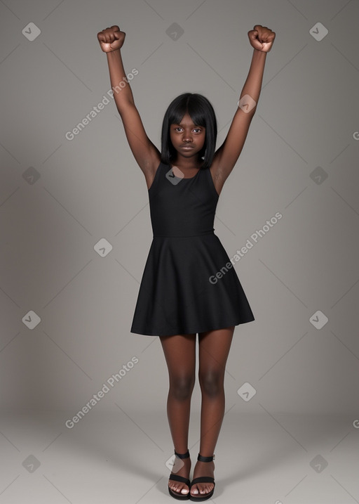 Teenager female with  black hair