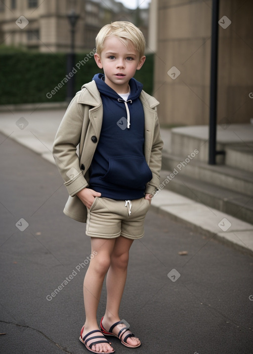 British child boy with  blonde hair