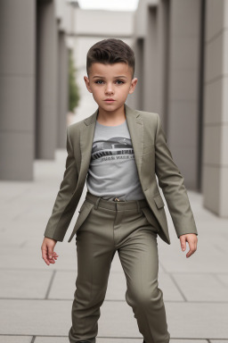 Macedonian child boy with  gray hair