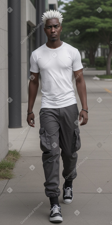 African american adult male with  white hair