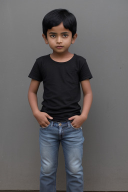 Nepalese child boy with  black hair