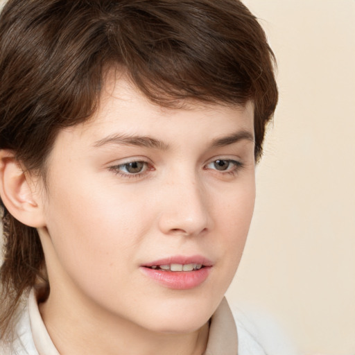 Neutral white young-adult male with medium  brown hair and brown eyes