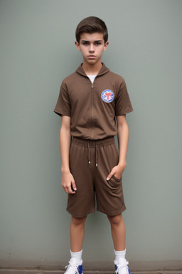 Costa rican teenager boy with  brown hair