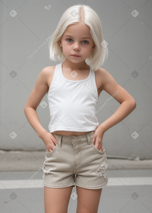 Austrian child female with  white hair