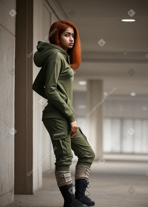 Bangladeshi young adult female with  ginger hair