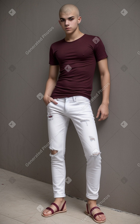 Greek teenager boy with  white hair