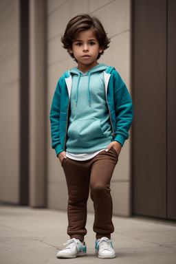 Colombian child boy with  brown hair