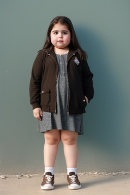 Jordanian child girl with  brown hair