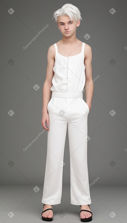 Lithuanian teenager boy with  white hair