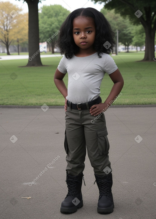 African american child female with  black hair