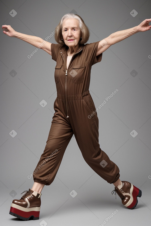 American elderly female with  brown hair