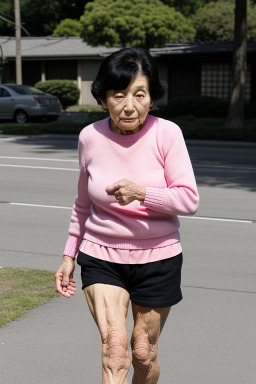 Japanese elderly female with  black hair