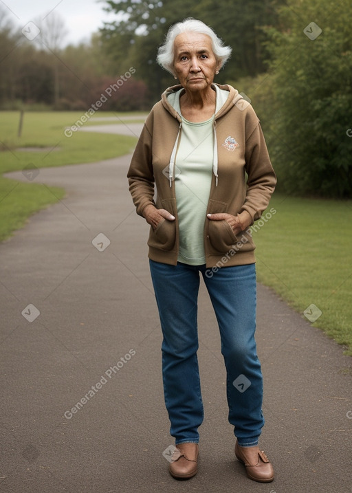 Elderly female with  brown hair